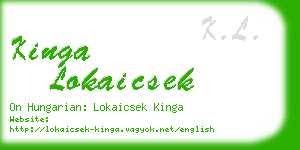 kinga lokaicsek business card